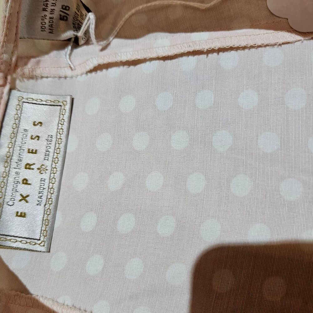 90s y2k coquette cottagecore pink white polka dot mini skirt - Picture 4 of 4